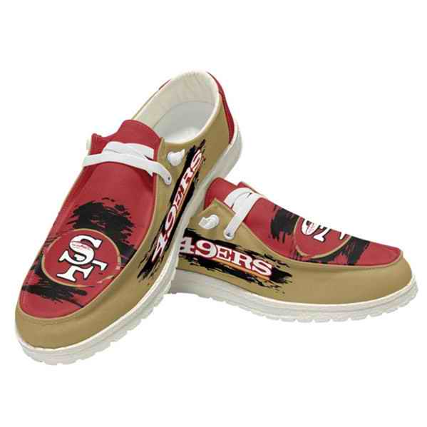 Men's San Francisco 49ers Loafers Lace Up Shoes 001 (Pls check description for details)